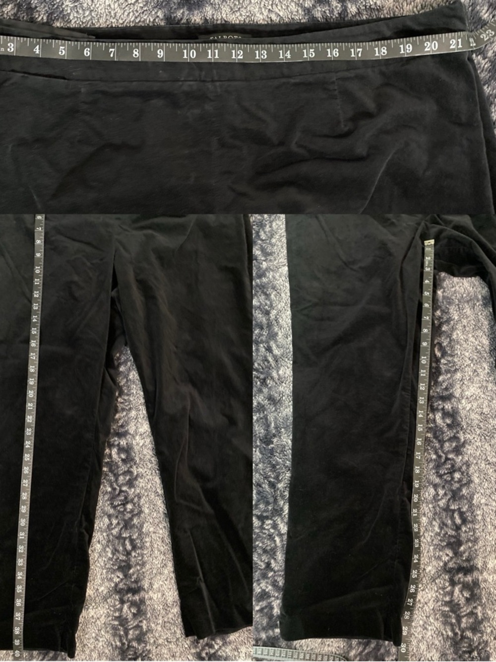 Talbots Women’s 18W Black Velvet Flat Front Side Zip Casual Dress Pants - Picture 7 of 7